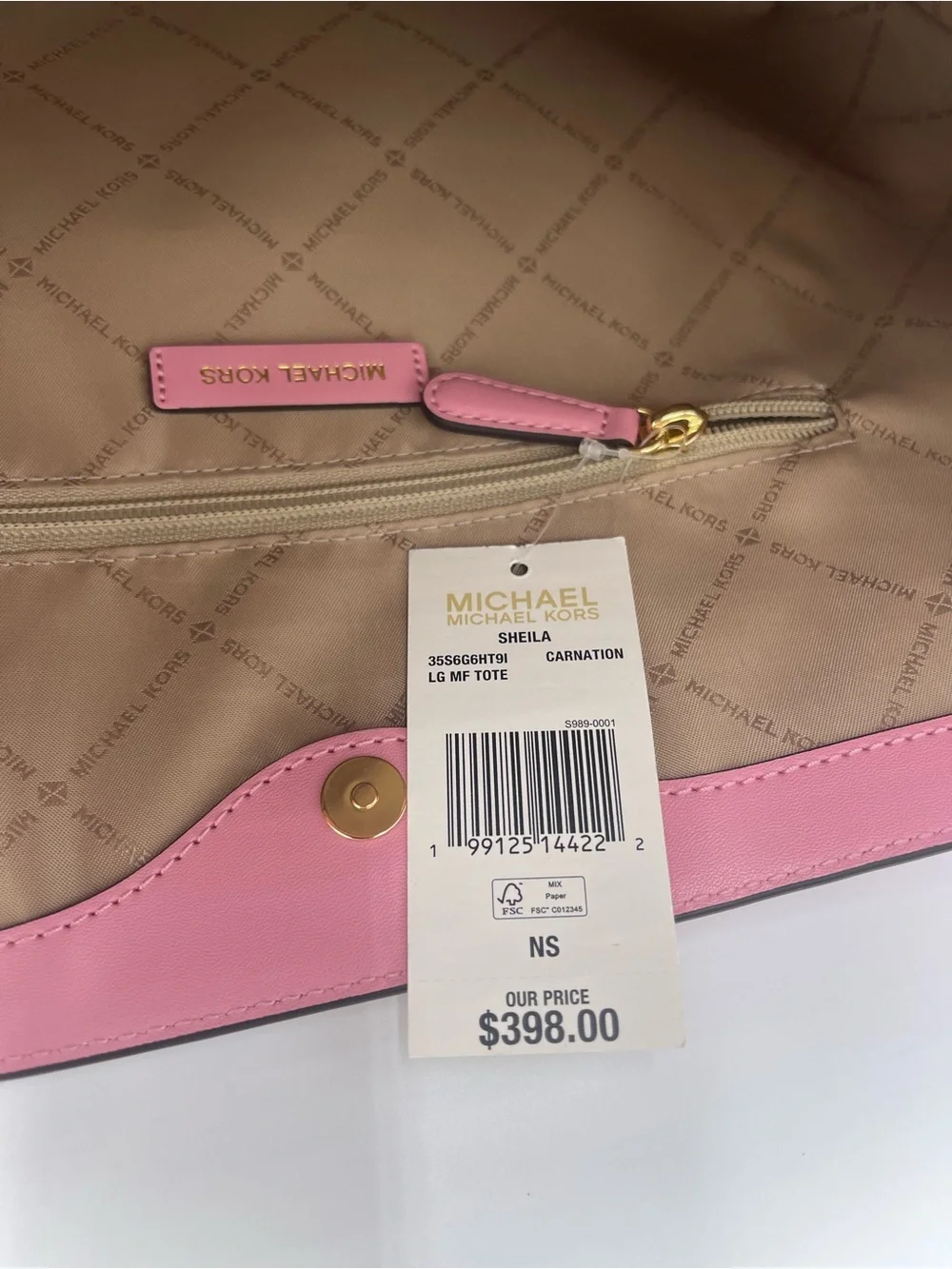 MICHAEL MICHAEL KORS SHEILA CARNATION LG Multifunctional TOTE bag  Carnation NWT